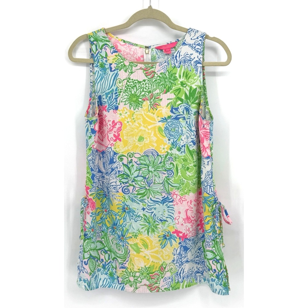 Women's Lilly Pulitzer Donna Top Tunic Cheek to Cheek Med Preppy Resortwear